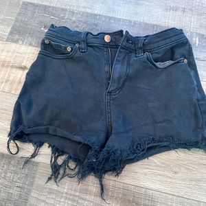 Black PINK ripped Jean shorts